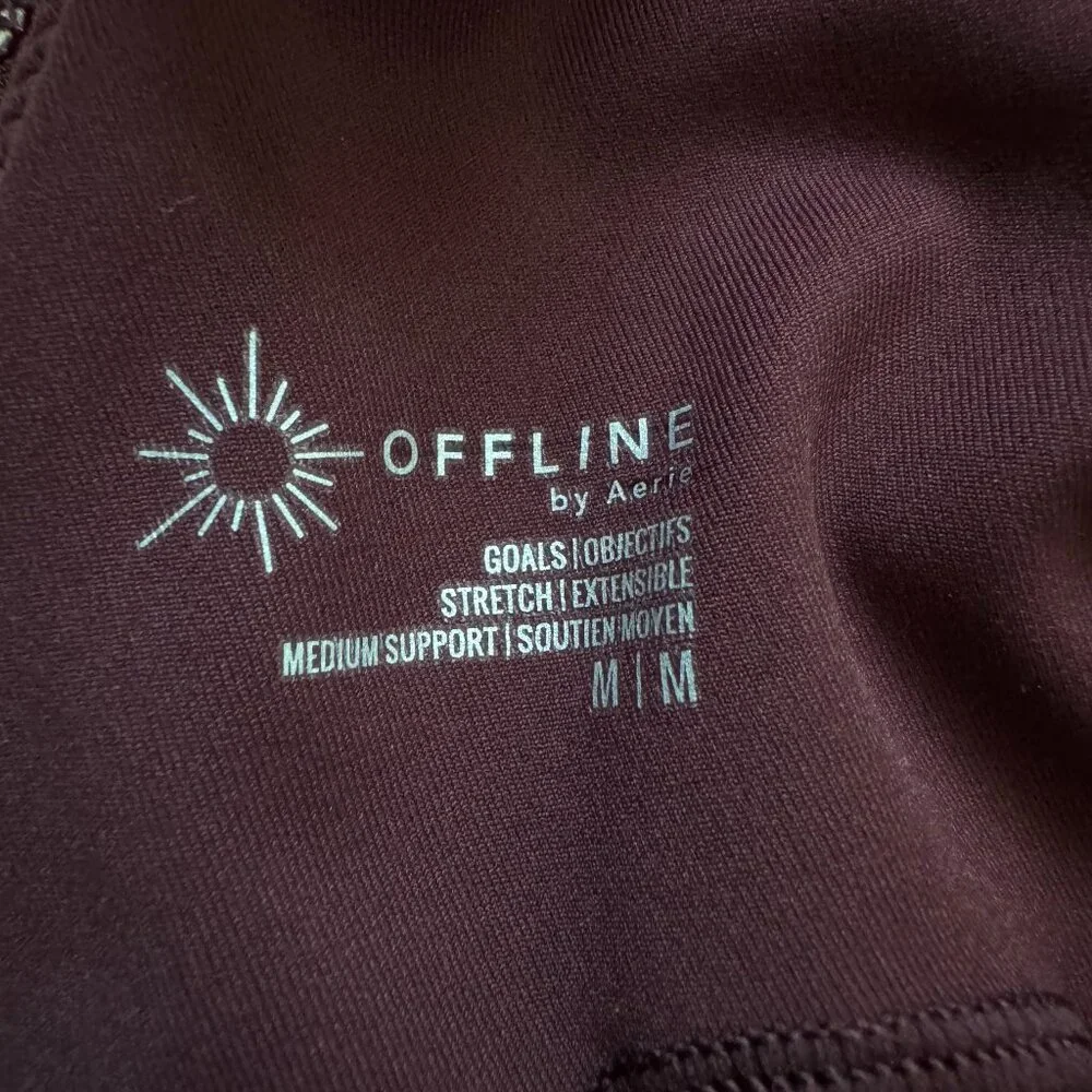 OFFLINE By Aerie Goals Plunge Sports Bra – Maplewood – Size M
